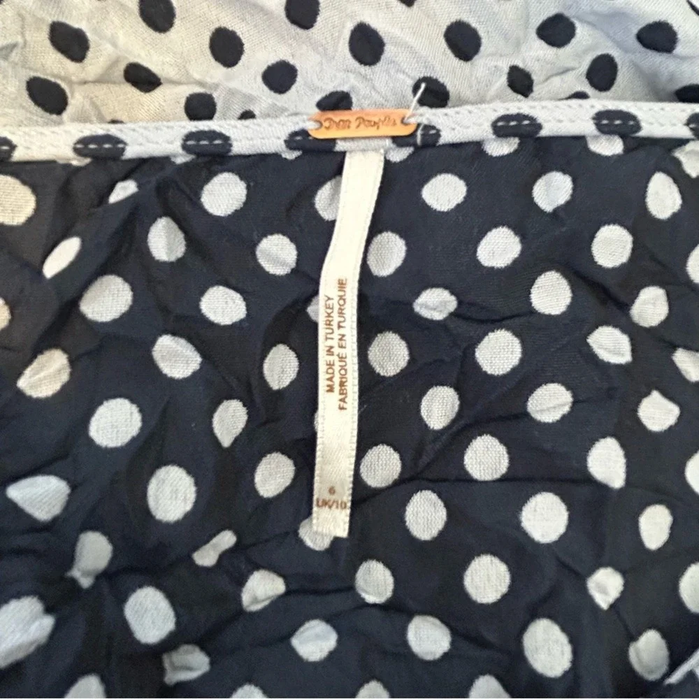 Free People Polka Dot Crop Top Puff Sleeve Size 6
